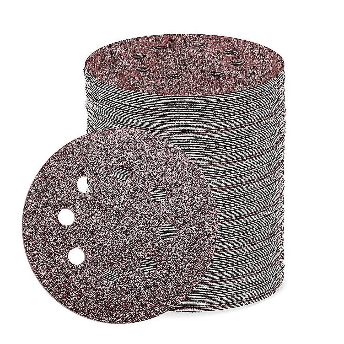 For 110pcs 5inch Sanding Disc 40 Grit 8 Hole Hook And Loop Sandpaper