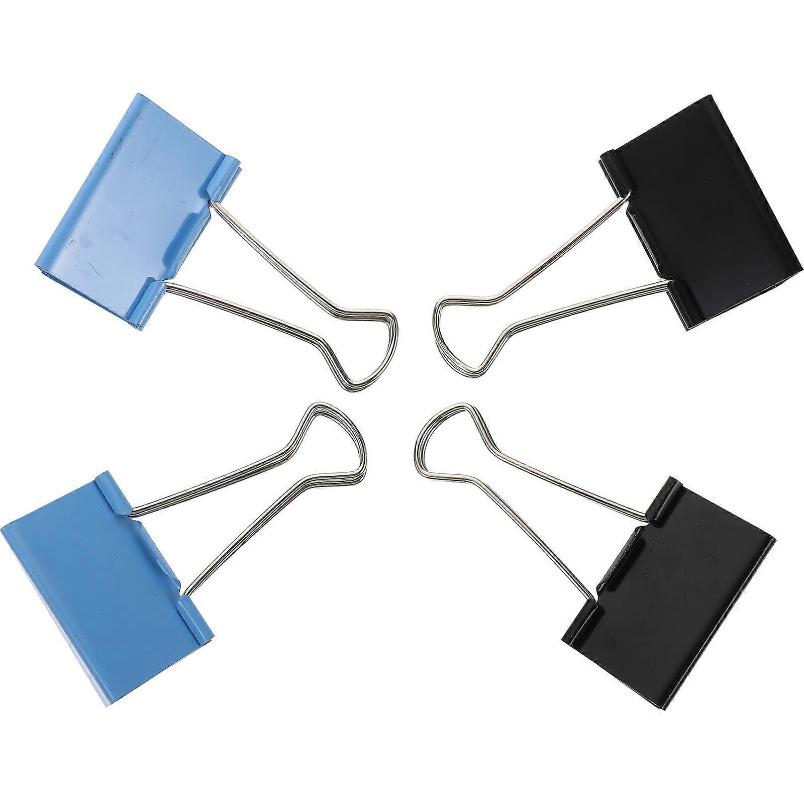 Strong Hold 4Pcs Assorted Color Paper Clips Binder Clips For Office Supplies Students Daily Use File Fixing