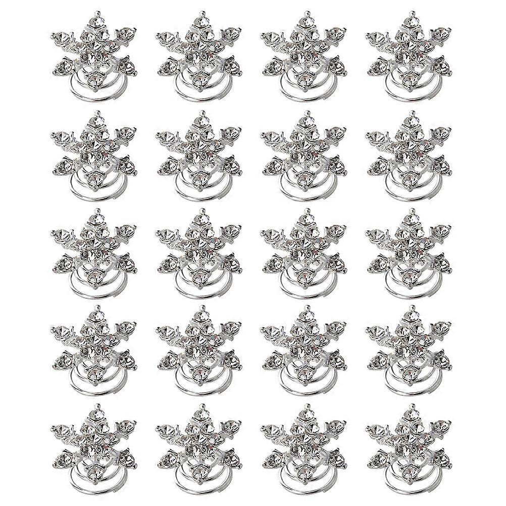 Bridal Alloy Hairpin Snowflake for Decoration Use 20Pcs Pack