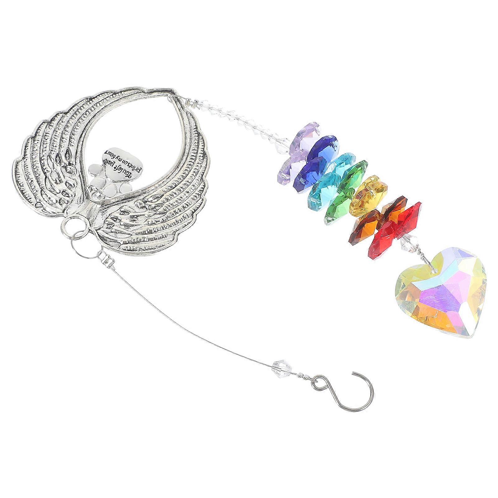 Hanging Sun Catcher Crystal Window Heart Shape Pendant 5Pcs Set