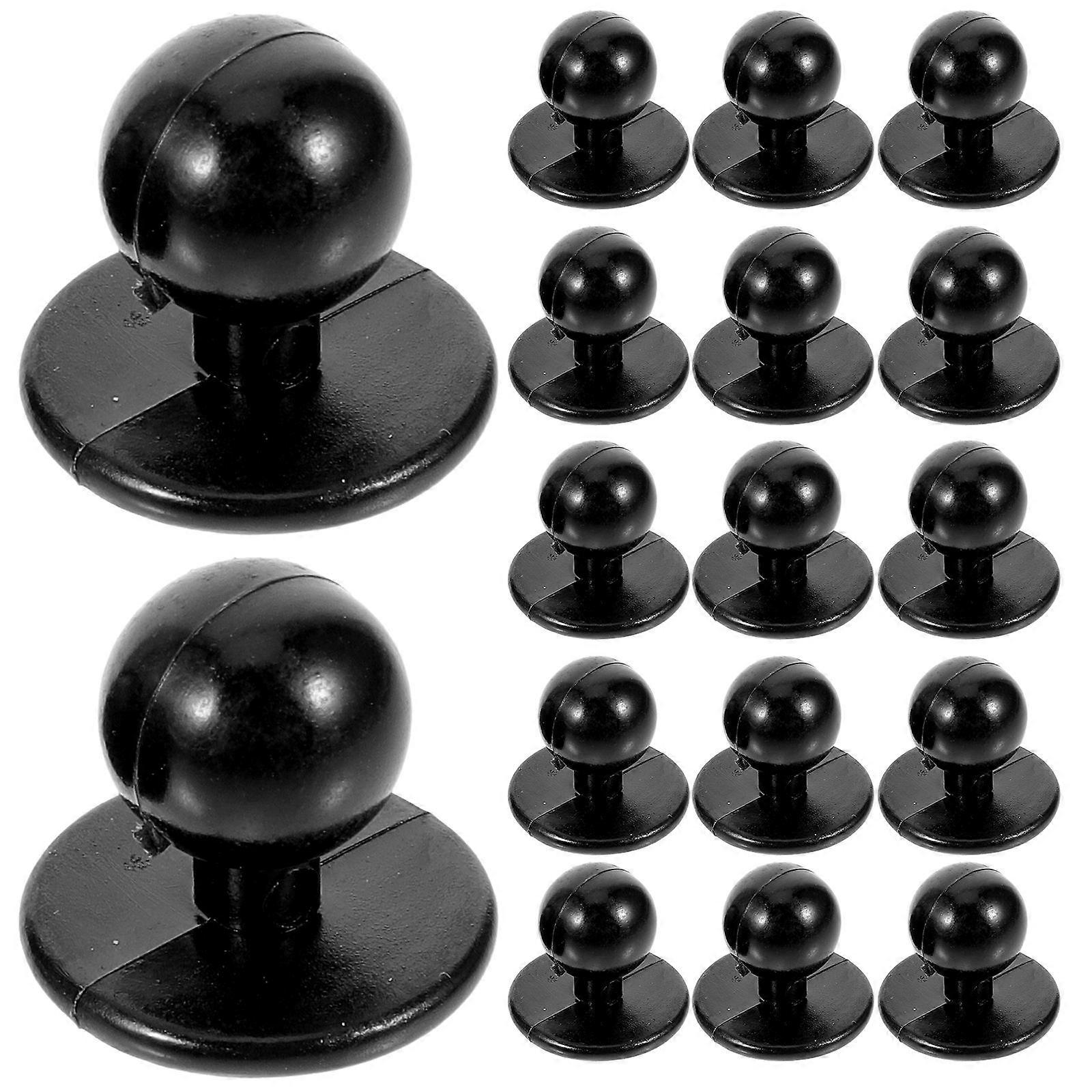 Black Plastic Chef Buttons Clothes Buttons for DIY 100Pcs Sewing Set