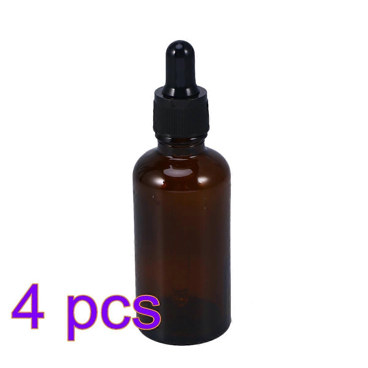 Small Refillable Empty Bottle Glass Bottle with Dropper for Storage Use 4Pcs