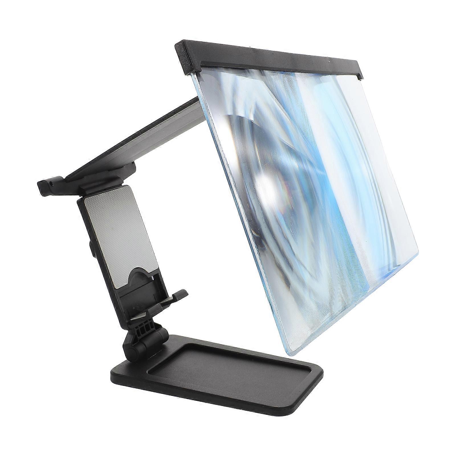 Phone Screen Magnifier Phone Stand for Portable Viewing 2Pcs Black
