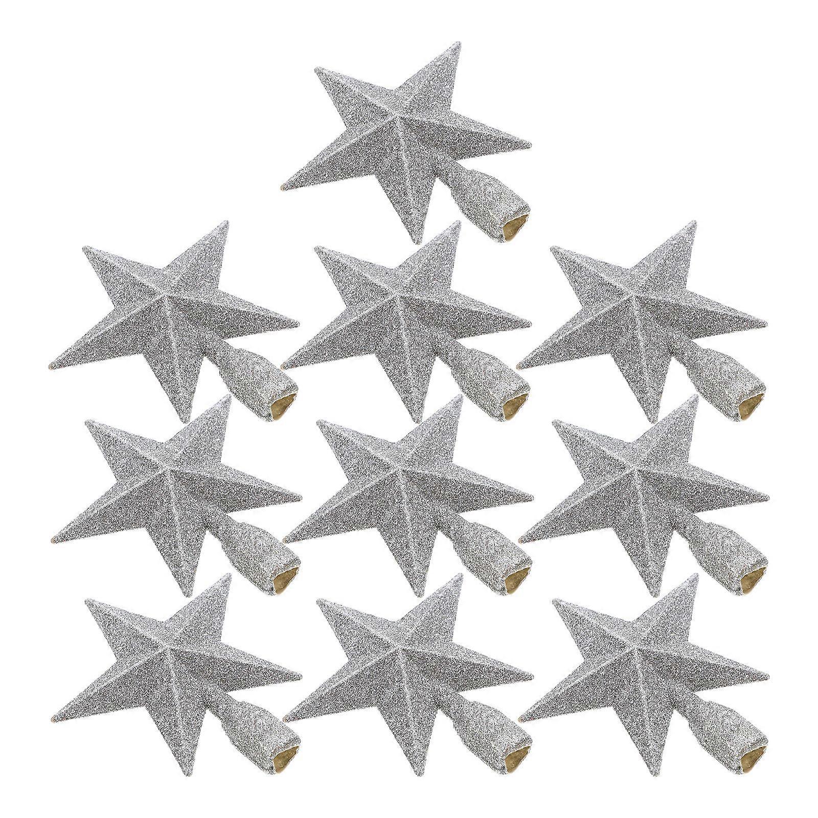 Tree Star Topper for 40Pcs Christmas Tree Star Ornaments Silver