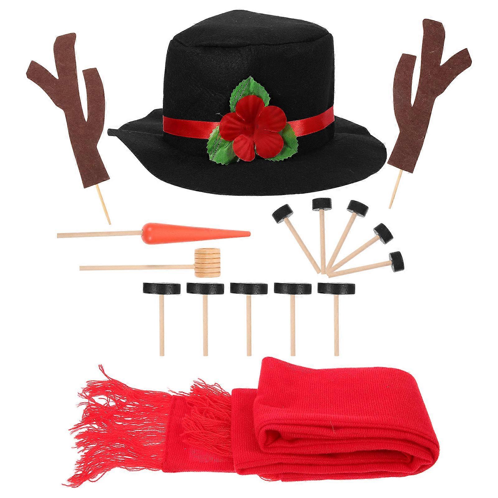 Snowman Decorating Kit Snowman Making for 32Pcs Silver Accessories