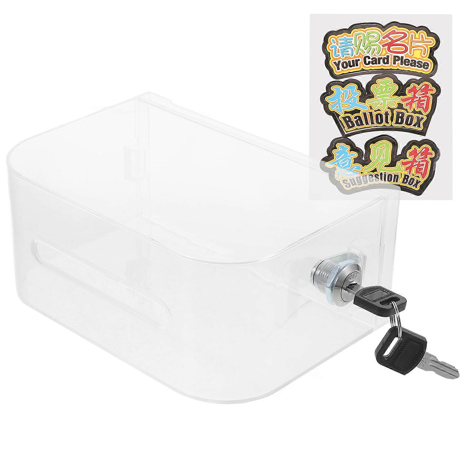 Acrylic Business Card Holder Suggestion Box For Office Use And Fundraising Events Transparent 2 Sets Storage