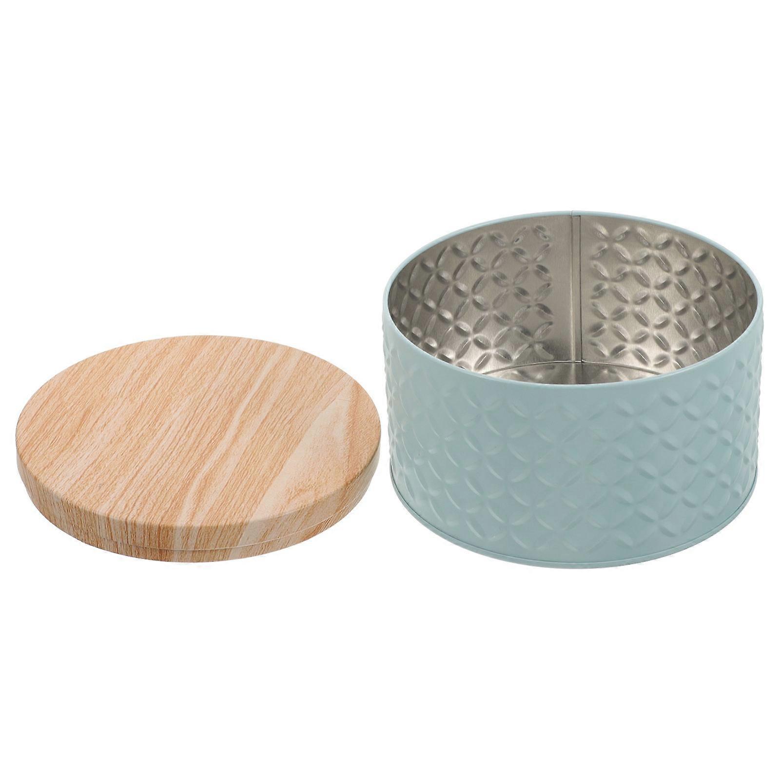 Metal Storage Box With Lid For Food Protection And Holiday Gifting 3Pcs Round Iron Design