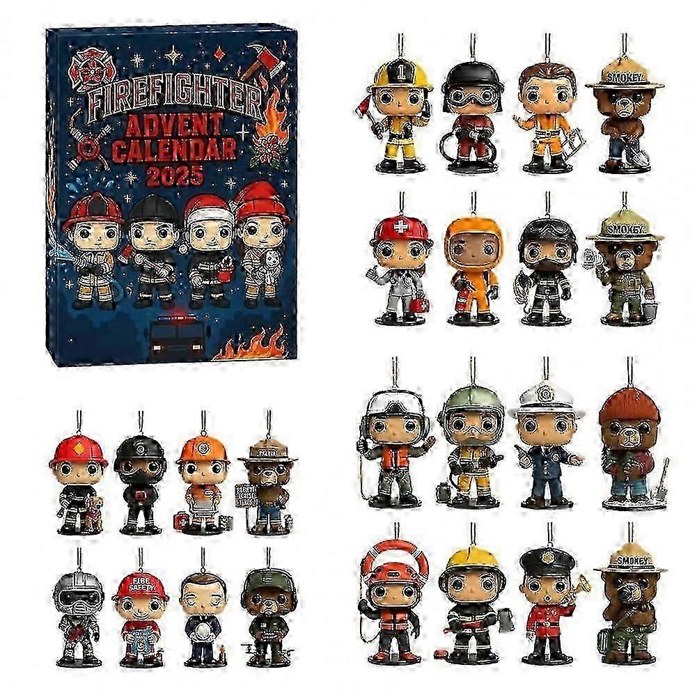 Firefighter Themed Advent Calendar - 24 Days of Collectible Figures for Christmas Parties