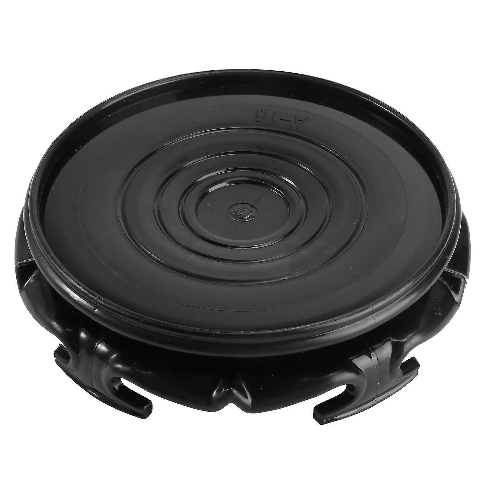 Flowerpot Base Black Rounded for Decor 2Pcs Imitation Wood