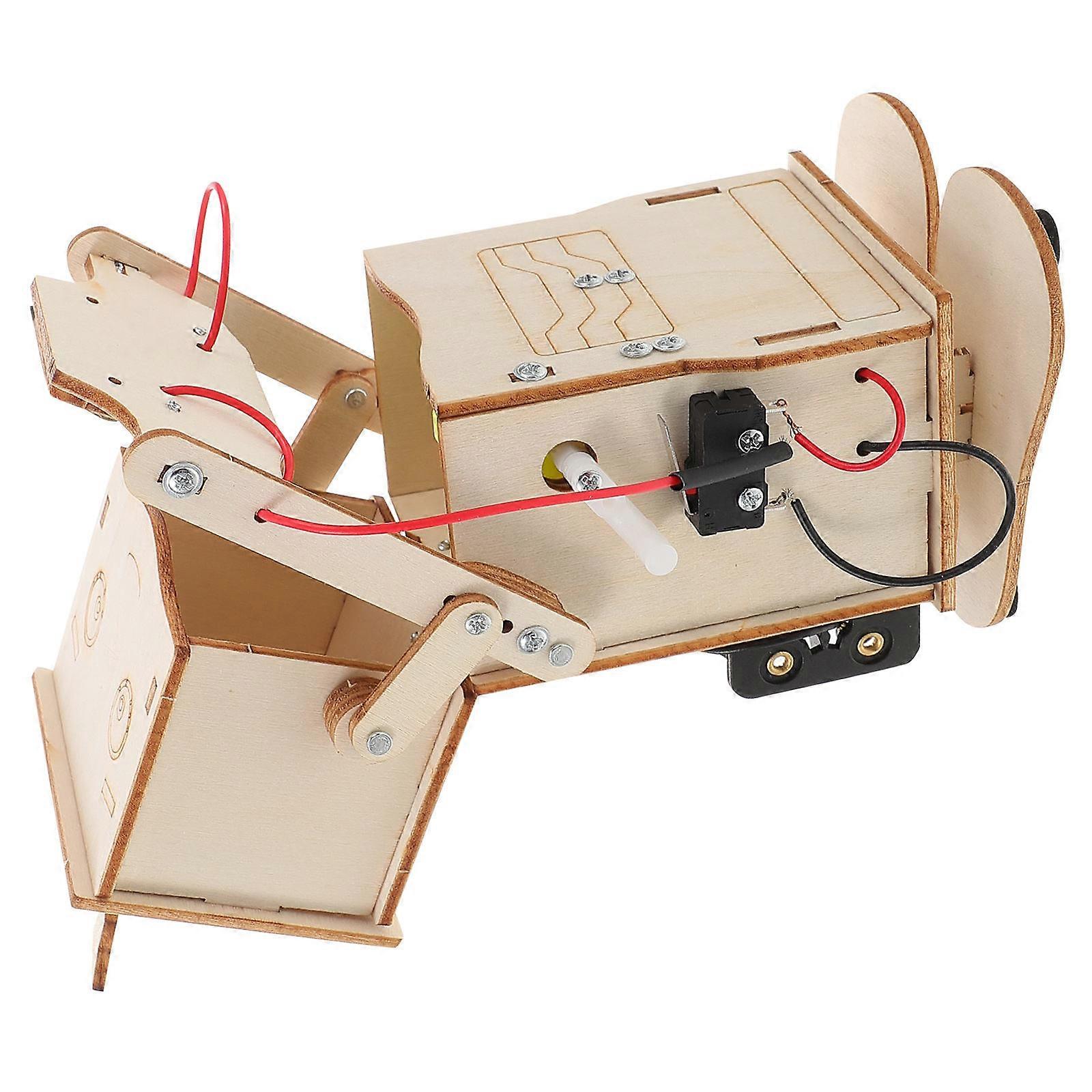 Kids Robot Toy DIY Eating Coin Robot Kit 4Pcs Wooden Stem Science Experiment