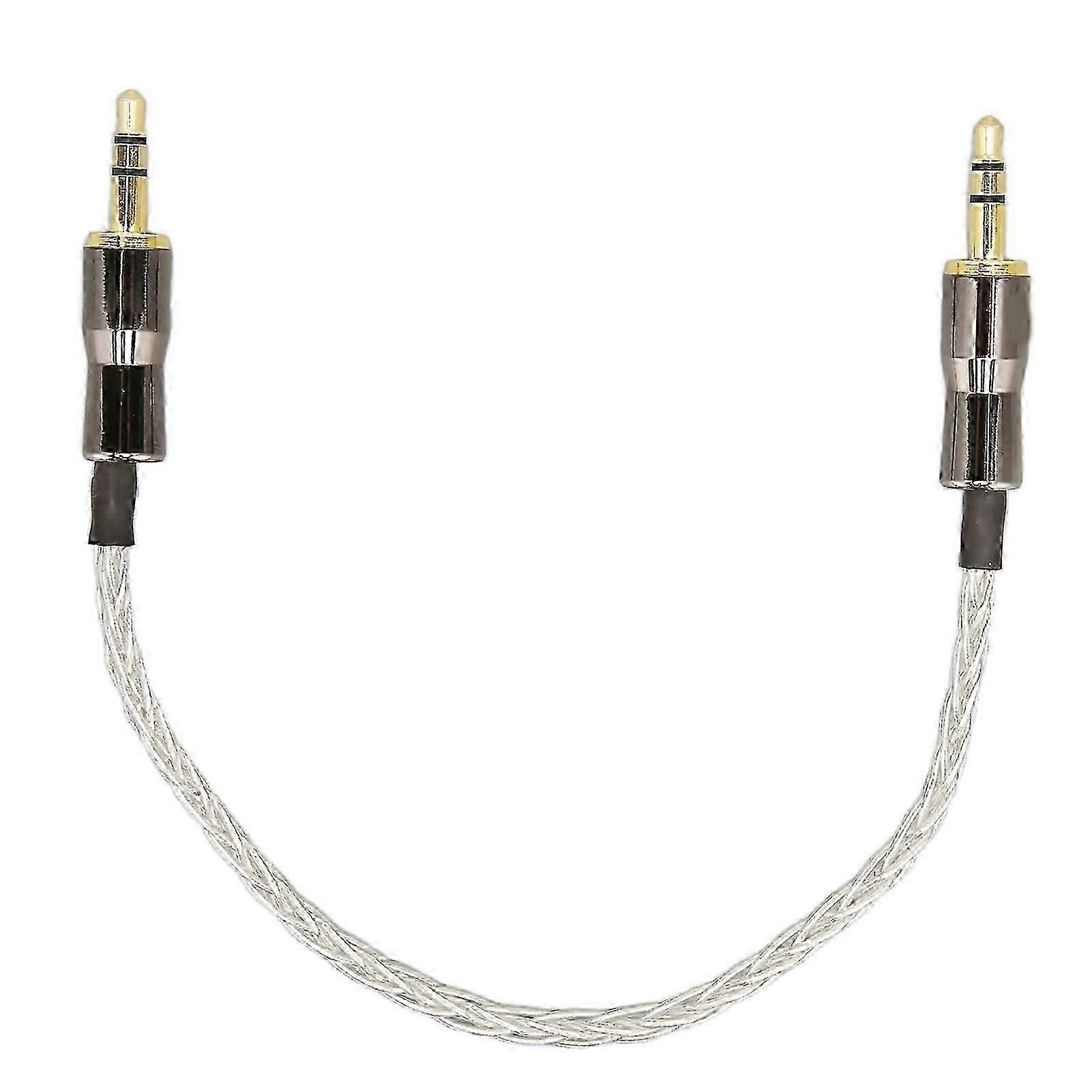 3.5mm to 3.5mm Adapter Cable 8 Core OCC Silver Plated Adapter Cable for Phones Tablets Computer