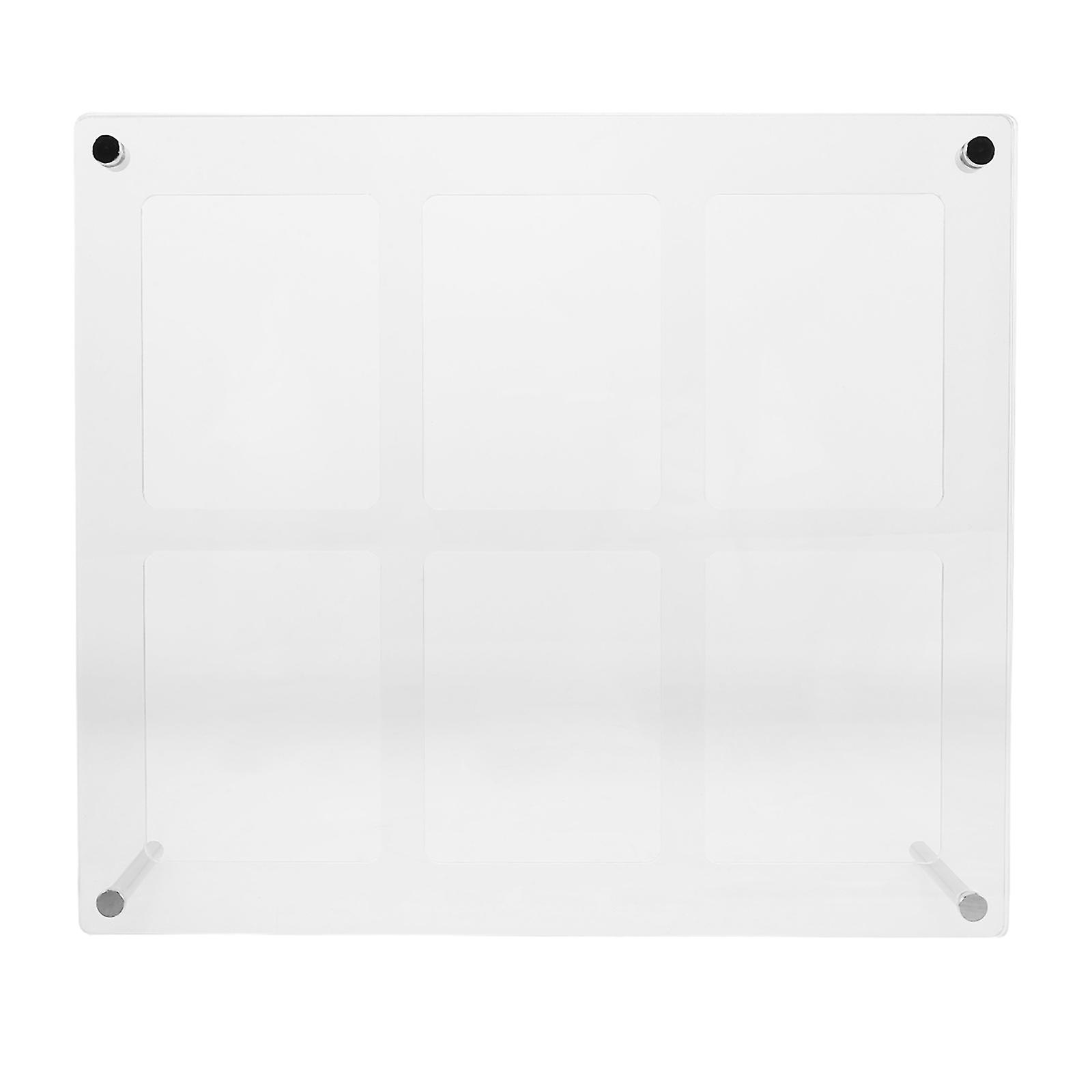Floating Acrylic Photo Frames Picture Frame Stand 6-Grid for Decor