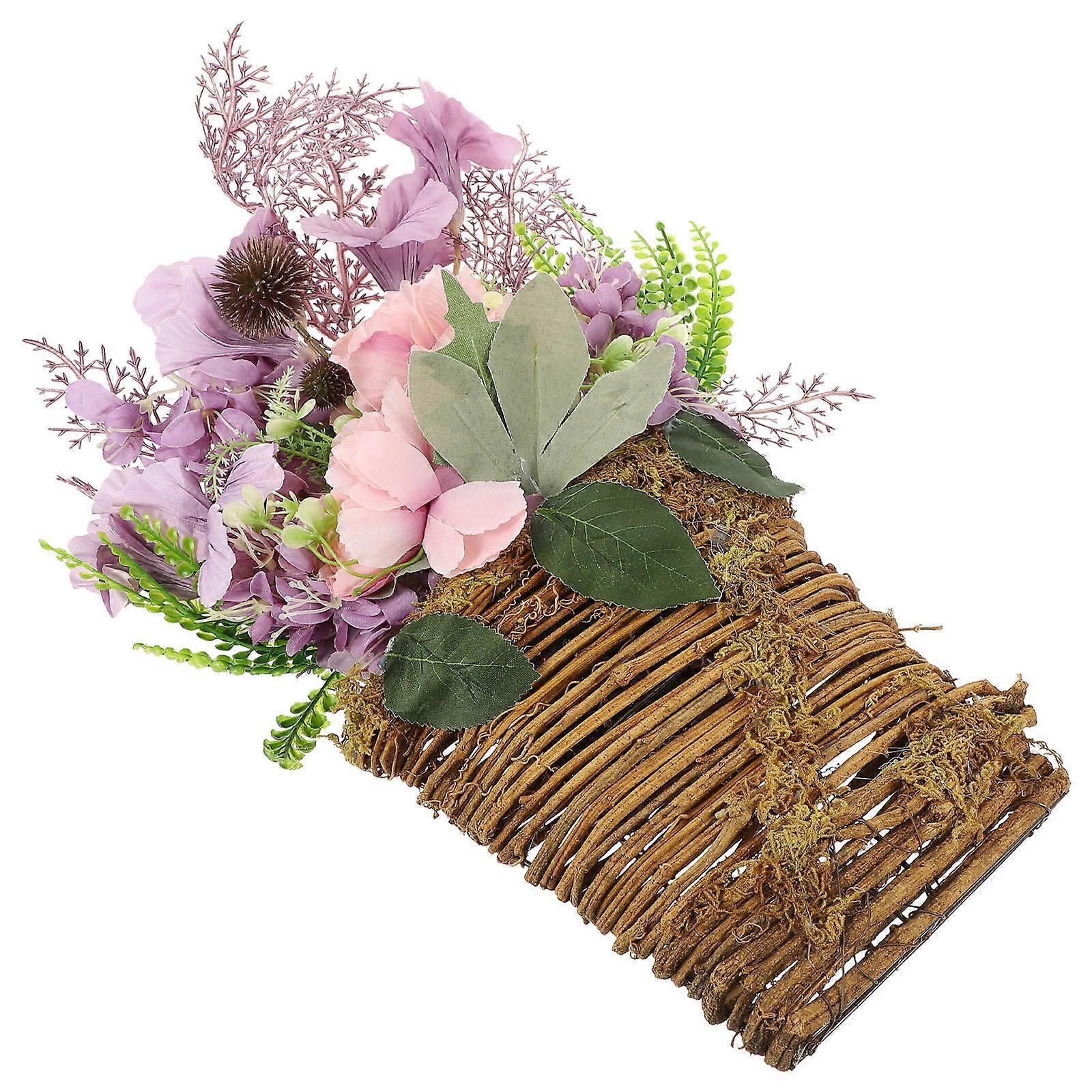 Front Door Decor Artificial Flower Basket for Hanging 5Pcs Multi Color