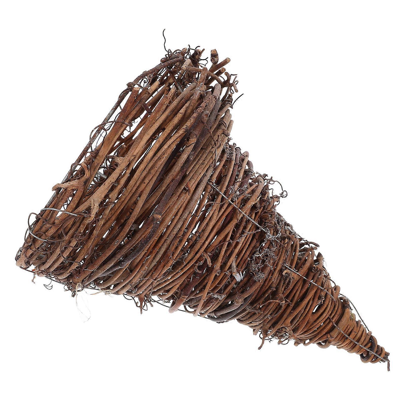 Brown Rustic Cornucopia Basket for Thanksgiving Table Centerpiece 2Pcs