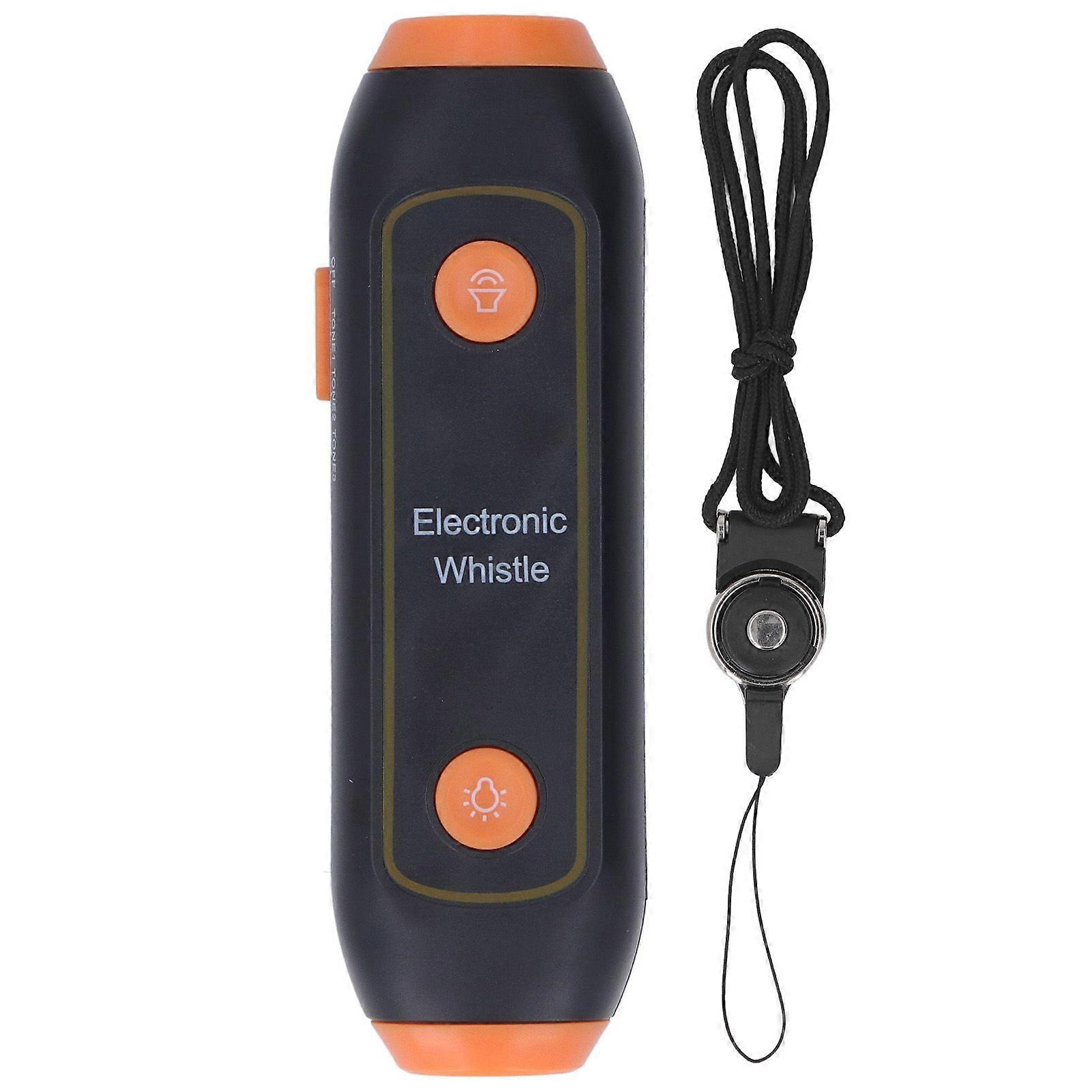 Electronic Whistle 3 Tone 3 Volume Level Blow Free Whistle with LED Light for Training Sports Orange