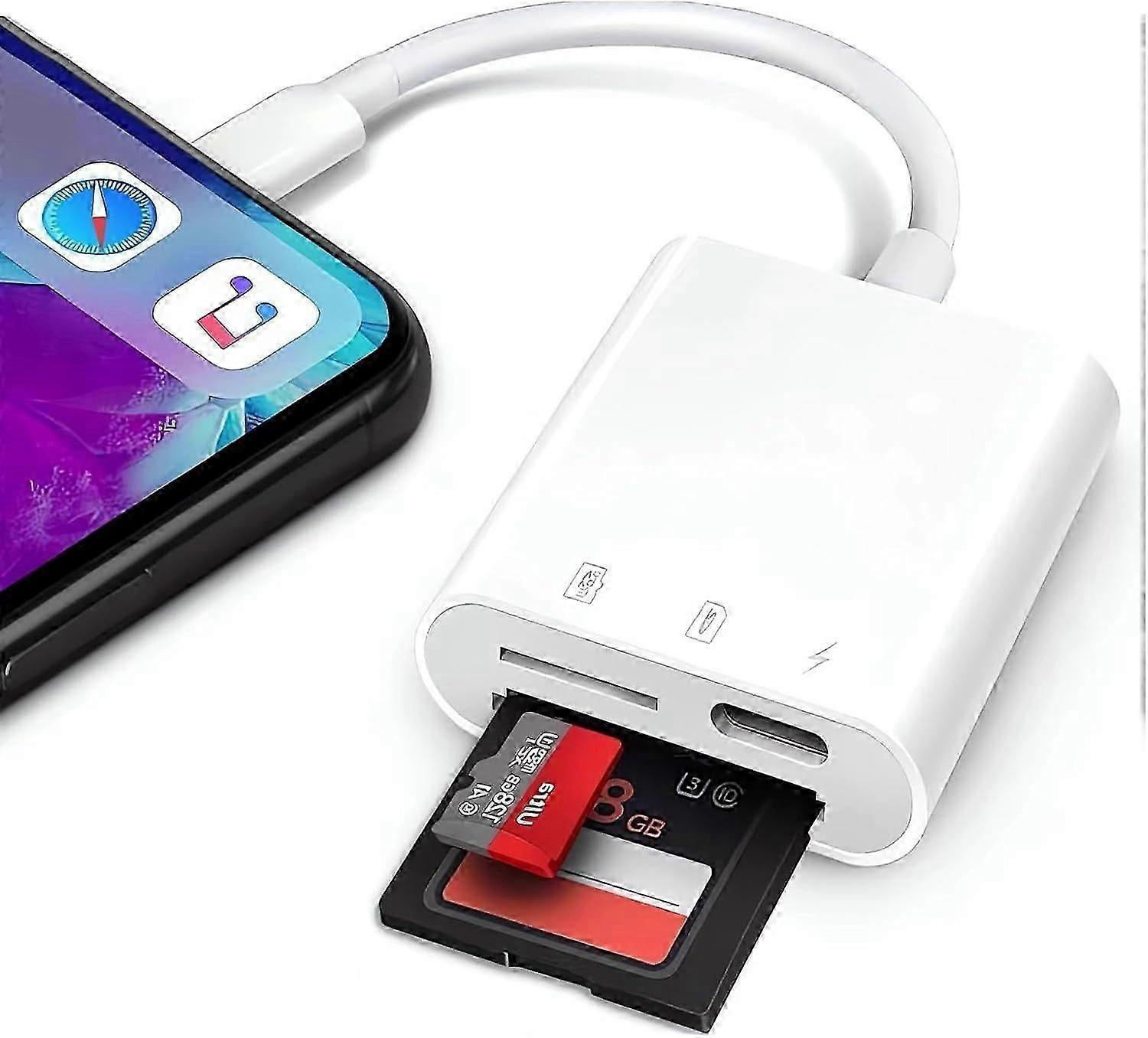 2025 Latest Model  SD Card Reader for iPhone iPad,Trail Game Camera Micro SD Card Reader Viewer,SLR