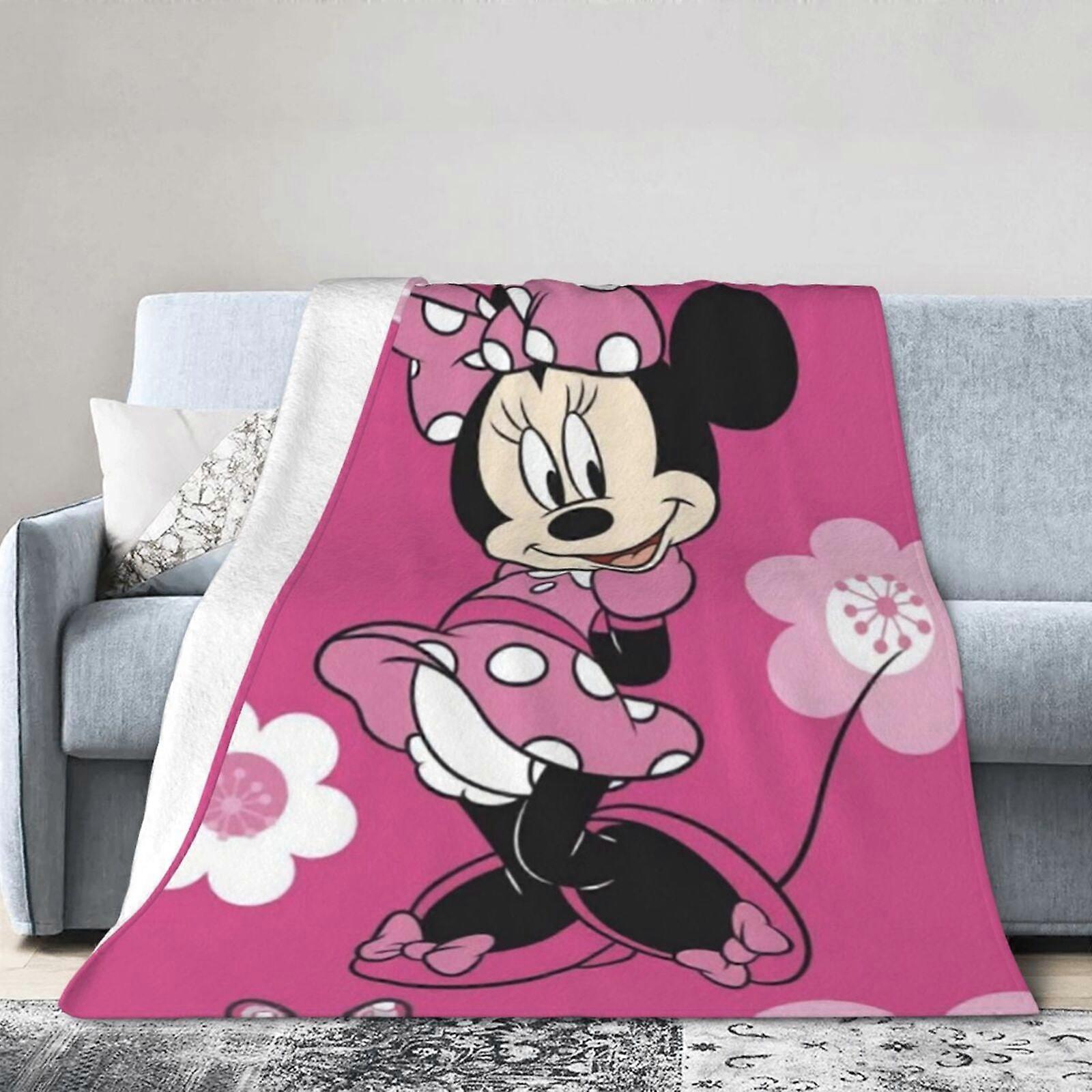 Minnie Mouse Throws Plush Blanket Super Soft Vertical Surface Fabric Blanket, Cozy and Warm, Suitable for Bed Sofa Camping Travel Lightweight40"x176"