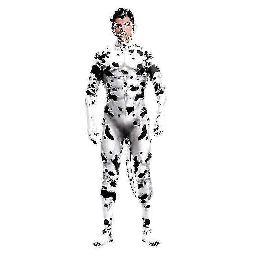Dalmatiner Print Onesie Erwachsene Halloween Kostüm Polyester Spandex Material