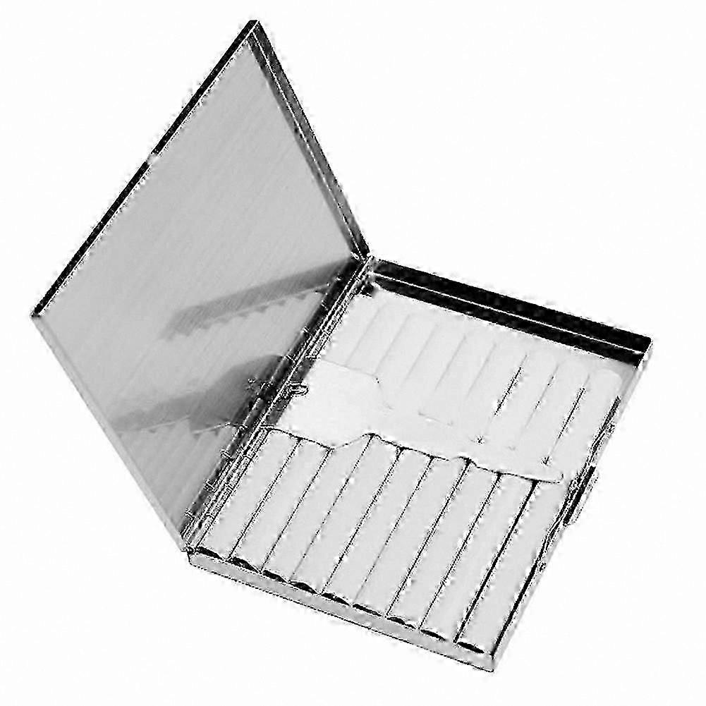 Slim Stainless Steel Cigarette Storage Box - Portable Accessory Case for Smoking Essentials