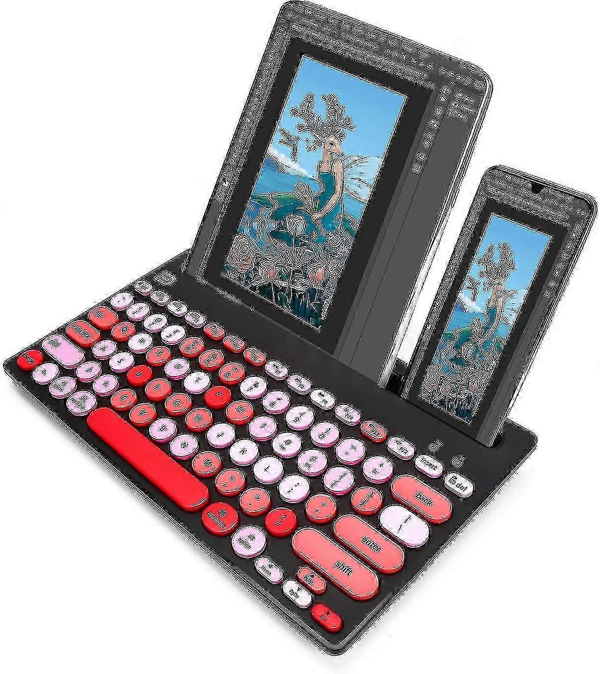 Wireless Keyboard Bluetooth And 2.4g D,switch To 3 Devices