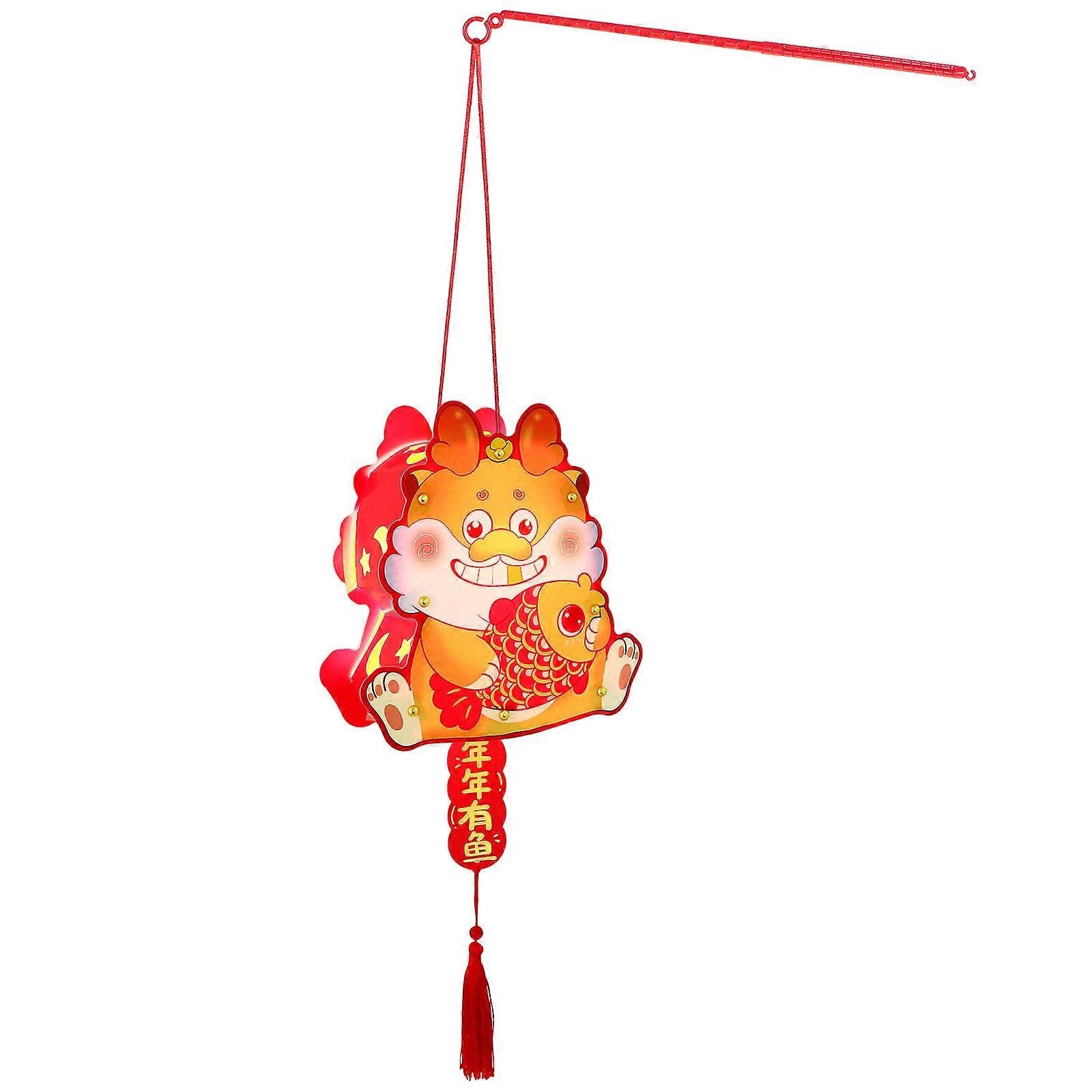Red DIY Dragon Lantern Material Set for Lantern Making 1Set for Kids
