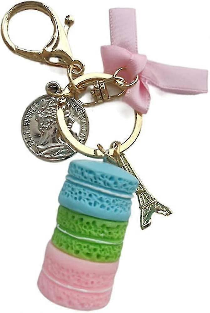 Macaron Eiffel Tower Keychain, Colorful Bowknot Bag Charm Keychain, Cute Candy Pendant Key Chain For Handbag Purse Wallet Backpack Car Keyring For Wom