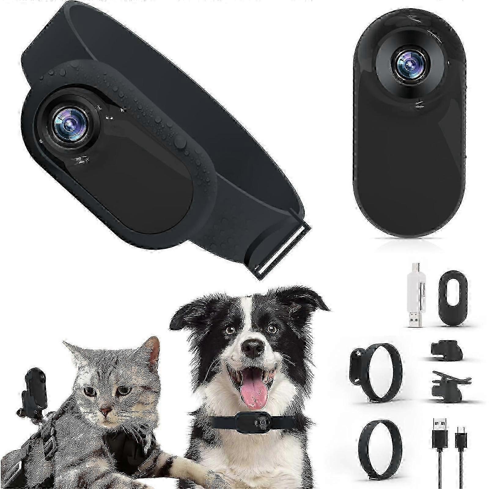猫カメラ首輪、Hd 1080pワイヤレス犬の首輪カメラ、スポーツアクションカメラ猫首輪カメラ、猫犬用ビデオ記録カメラギフト-chn
