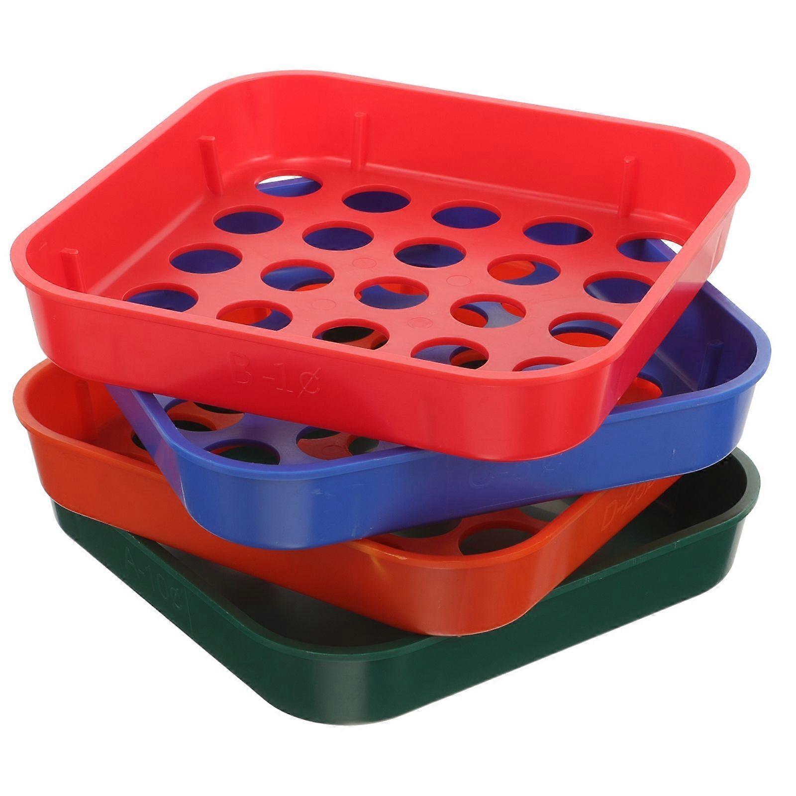 4pcs Coin Sorter Tray Plastic Coin Sorting Trays Reusable Coin Sorter Coin Sorting Tool
