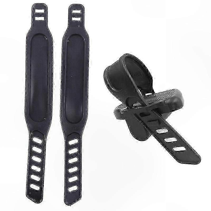 Black Fitness Pedal Straps for Exercise Bikes, Set of 2