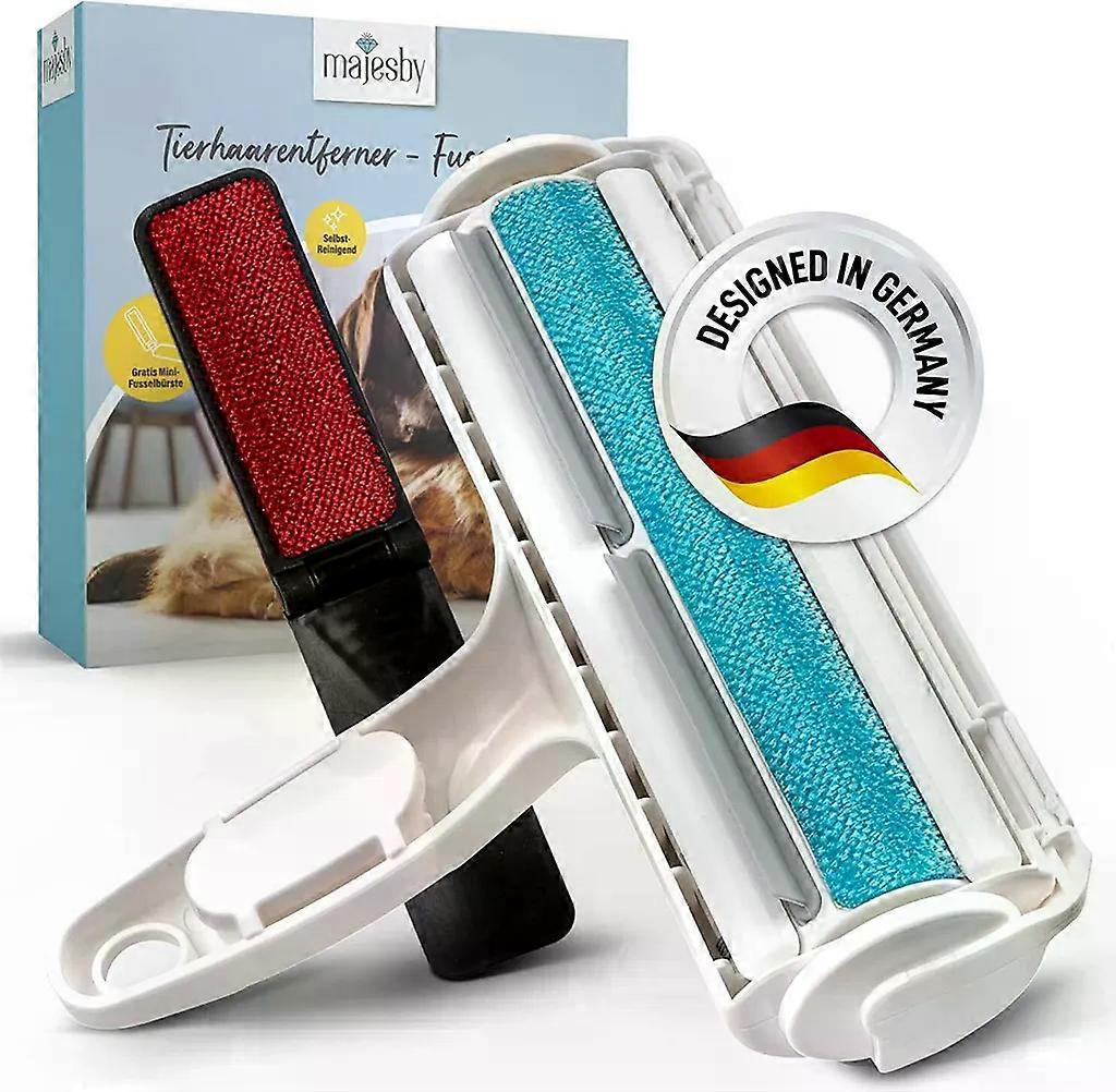 Reusable lint brush for upholstery, self-cleaning, with integrated dirt container