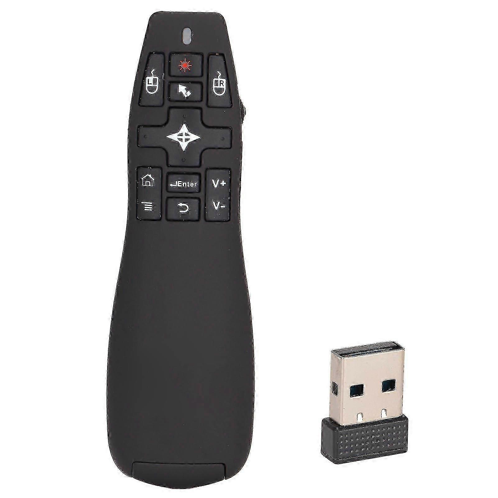 Wireless Presenter Remote Control USB 2.4GHz with Air Mouse Function compatible Smooth Meeting Operations(+b