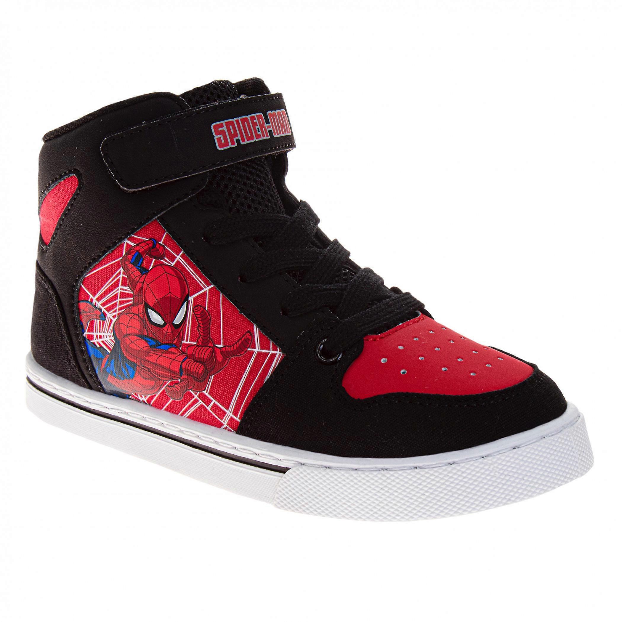Spider-Man Web Swinging High Top Laced Kid's Sneakers