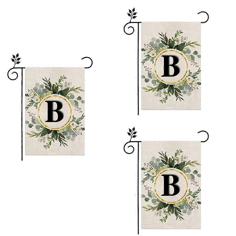 B Linen Garden Flag Double Layer Double Sided Letters