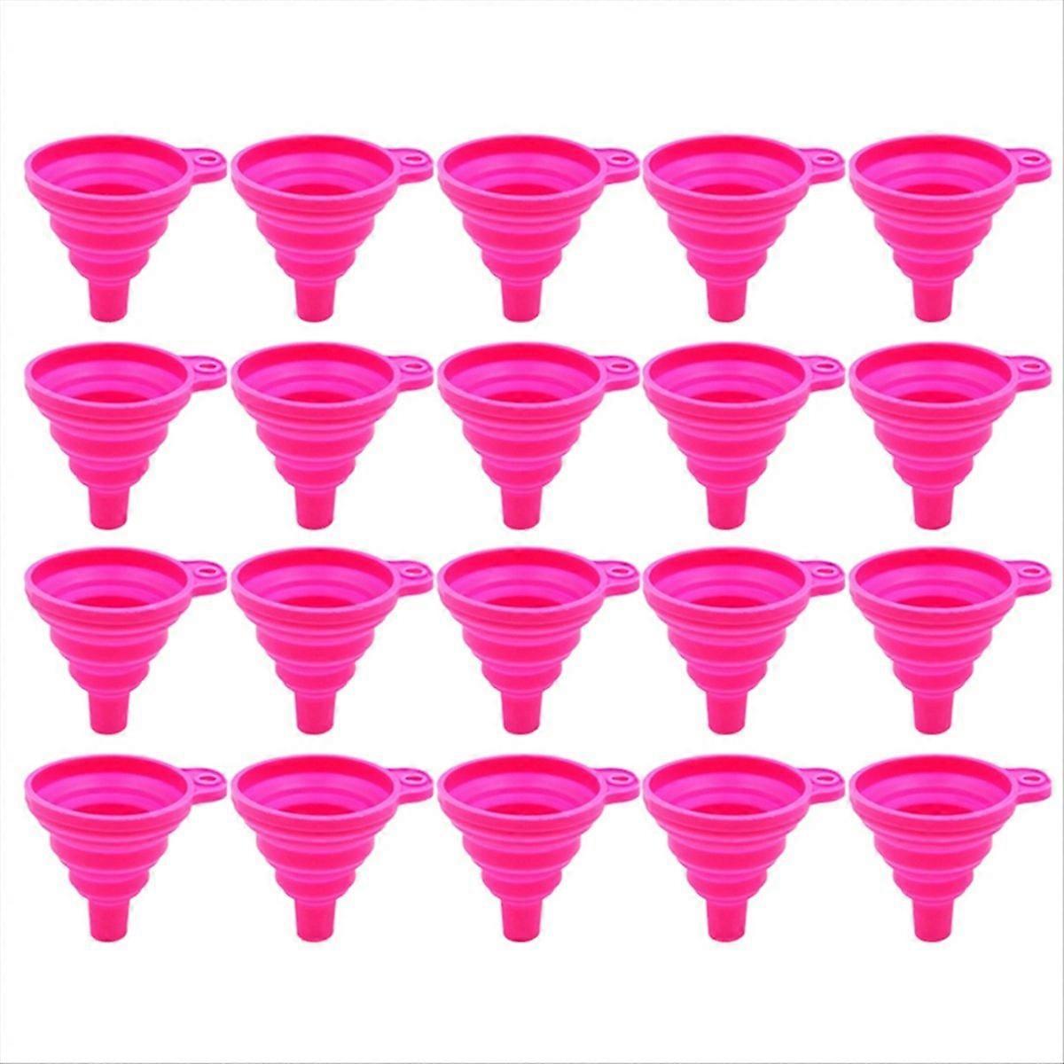 Portable Mini Funnel, Retractable Silicone Folding Funnel,Pink