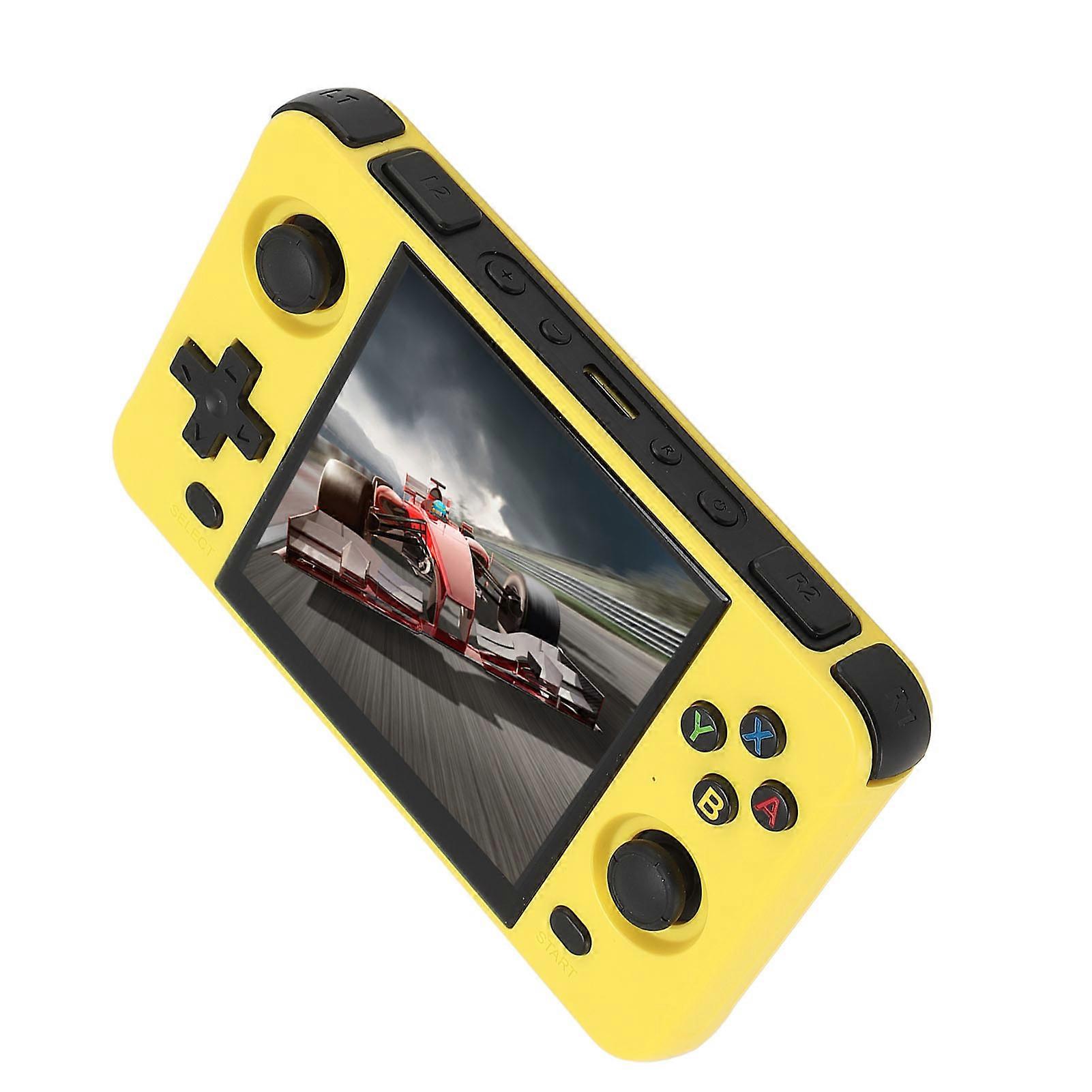 R40S Handheld Retro Game Console 4 Inches IPS Screen 720x720 Open Source Game Player Supports 11 Emulator 4000mAh Battery Yellow 16G 64G 