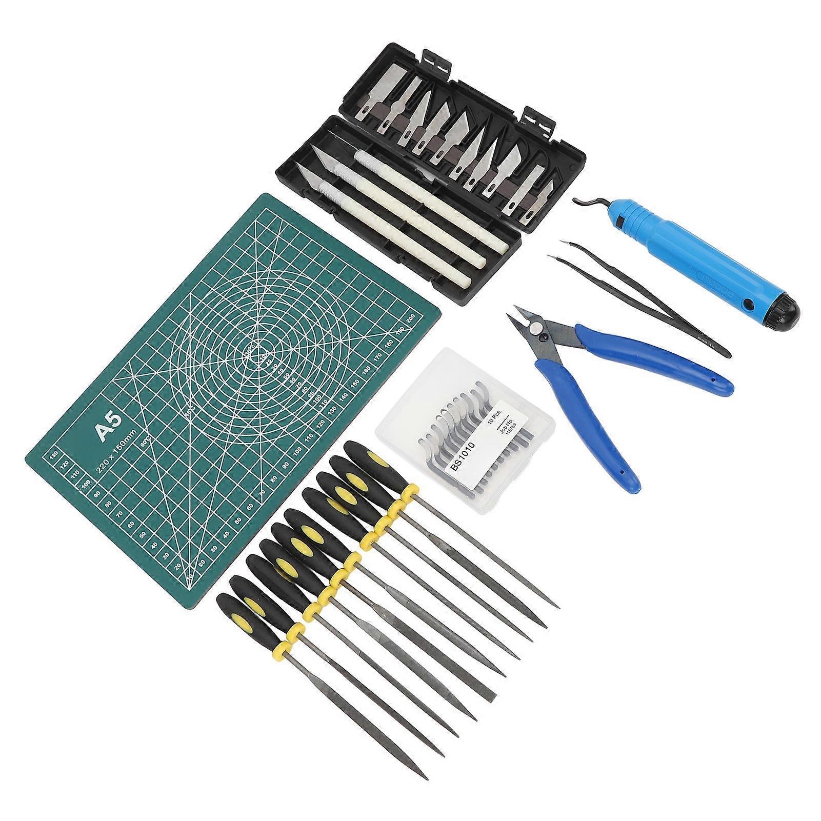 3D Print Tool Kit Includes Debur Tool Pliers Tweezers Cutting Board 3D Printing Accessories for Removing Cleaning Finishing 