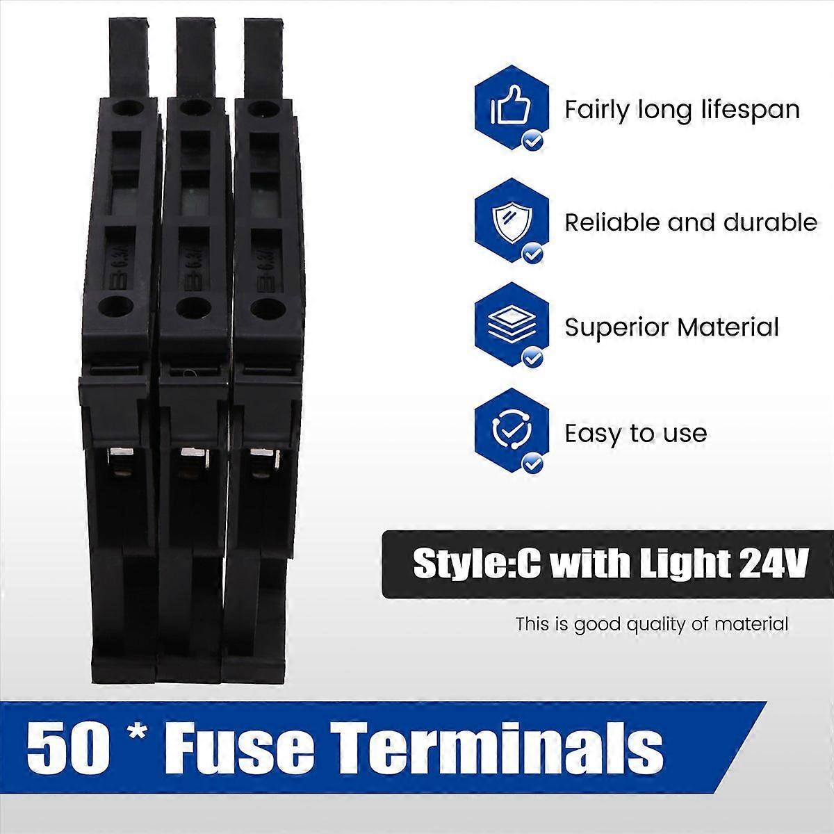 UK-5- Rail Terminal Block Uk5rd Rail Type 4mm Terminal Block Connector Fuse Holder Conductor with Light 24V