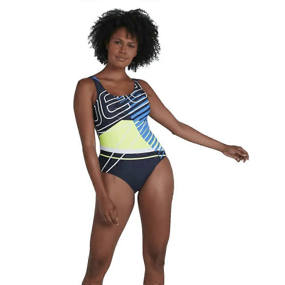 Speedo Core Placement U-Back Badeanzug - Navy / Weiß
