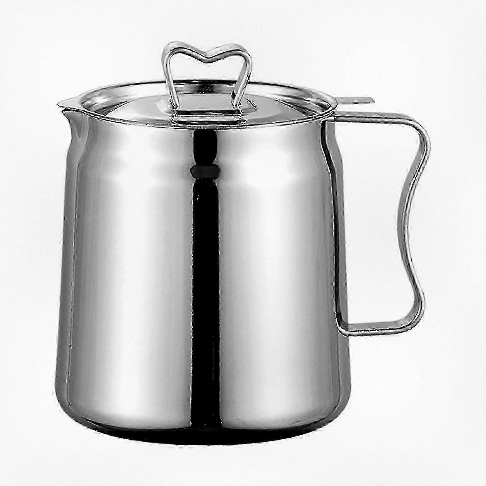 Heavy-Duty Oil Filter Pot with Handle Made of Stainless Steel, Designed for Deep Frying with Heat Resistant Features