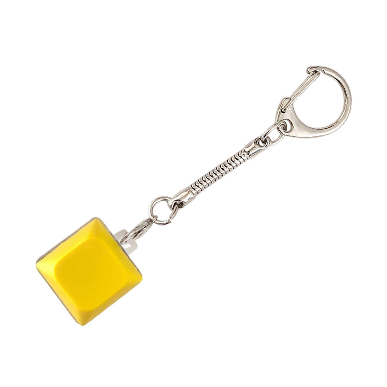 LED Illuminated Keyboards Clicks Keychain Keycap Tester For Adults Keyboards Clicks LED Light Keychain Toy  Yellow