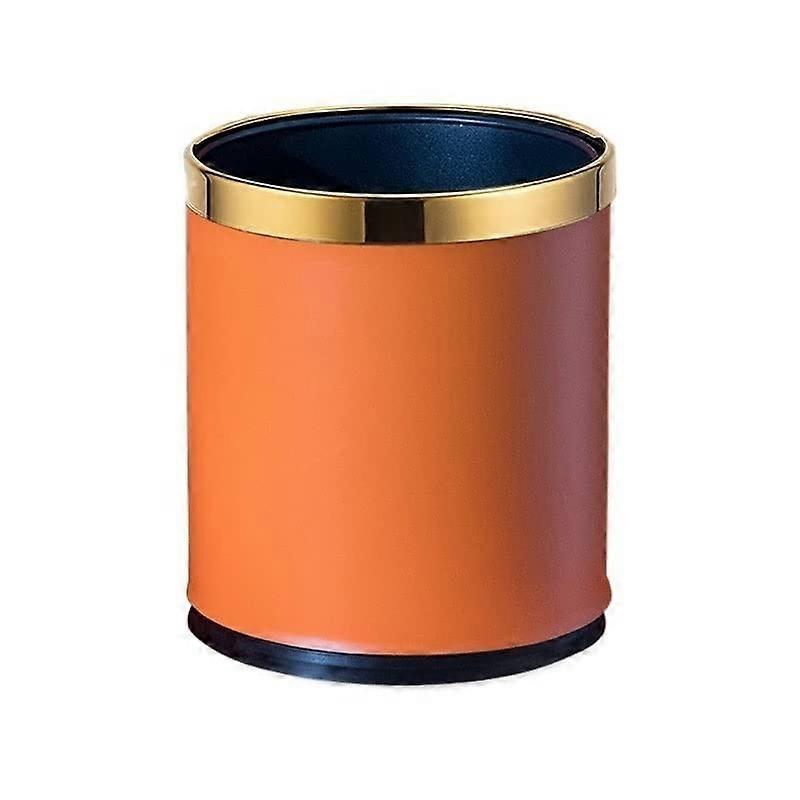 Dustbin Simple LargeCapacity 10L Trash Can For Living Room, Kitchen And Toilet, DoubleLayer No Lid Orange