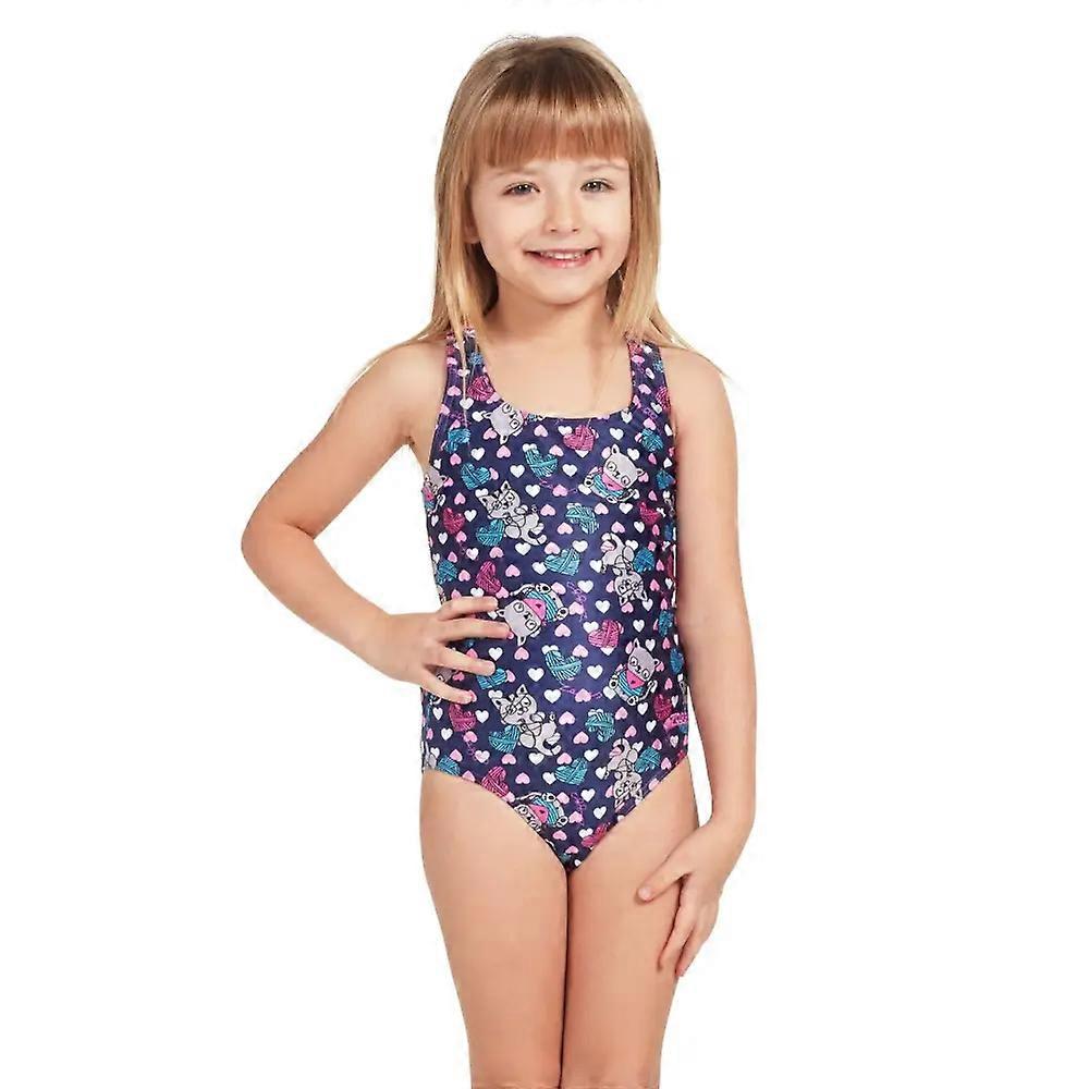 Zoggs Tots Girls Kitty Actionback 泳衣