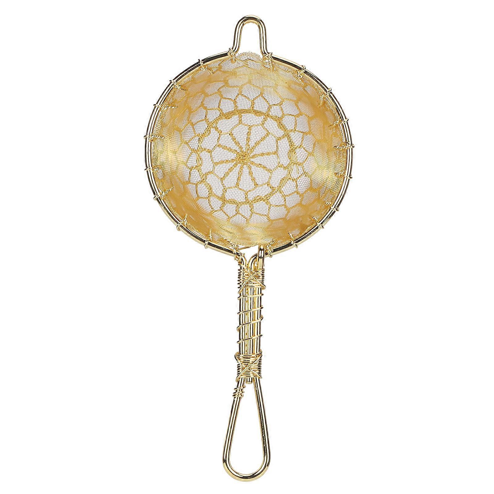 Copper Tea Infuser Strainer Reusable Loose Leaf Teapot Filter with Long Handle for Tea Maker