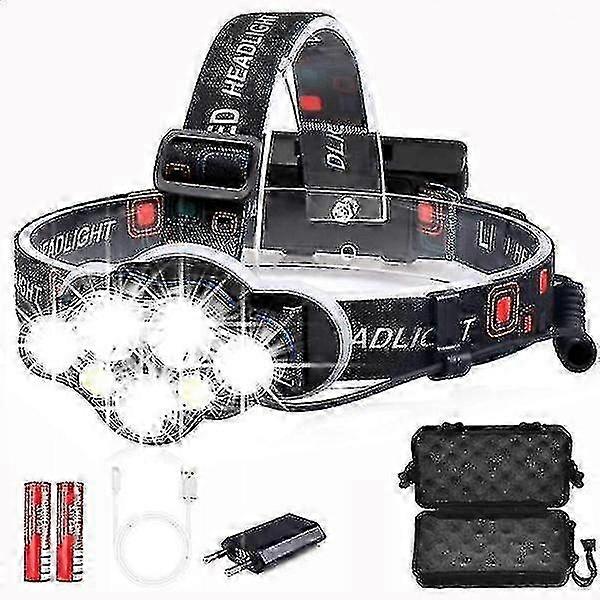 12000lm Waterproof Powerful Headlight - Usb Rechargeable Head Lamp