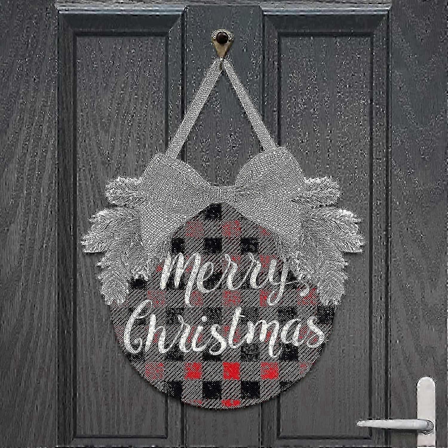 クリスマスリース用 - バッファローチェック柄のクリスマスデコレーション