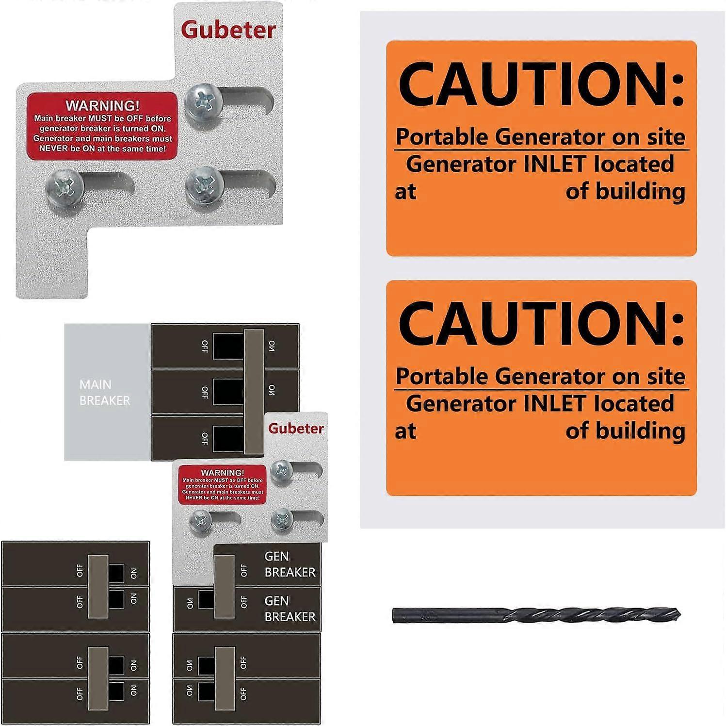 Generator Interlock Kit Compatible with General Electric GE 150 or 200 amp Main Breaker,1 1/4 Inch Spacing Between Main and Branch Breaker(GE200-A)