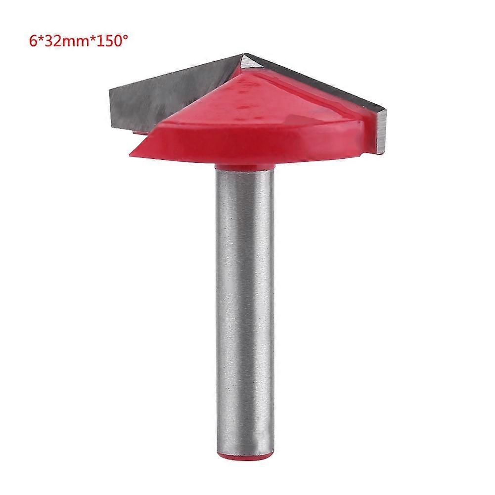 Tungsten Steel Woodworking CNC Router Bit of Sharpness VGroove Cutting Tool 6mm Shaft(6*32mm*150°)