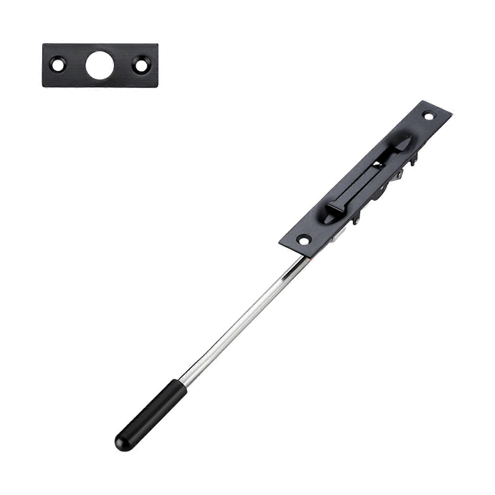 Invisible Extended Steel Door Lock Bolt Rustproof Strong Design Seamless Integration Heavy Duty for All Door Types Use  8 inch Black