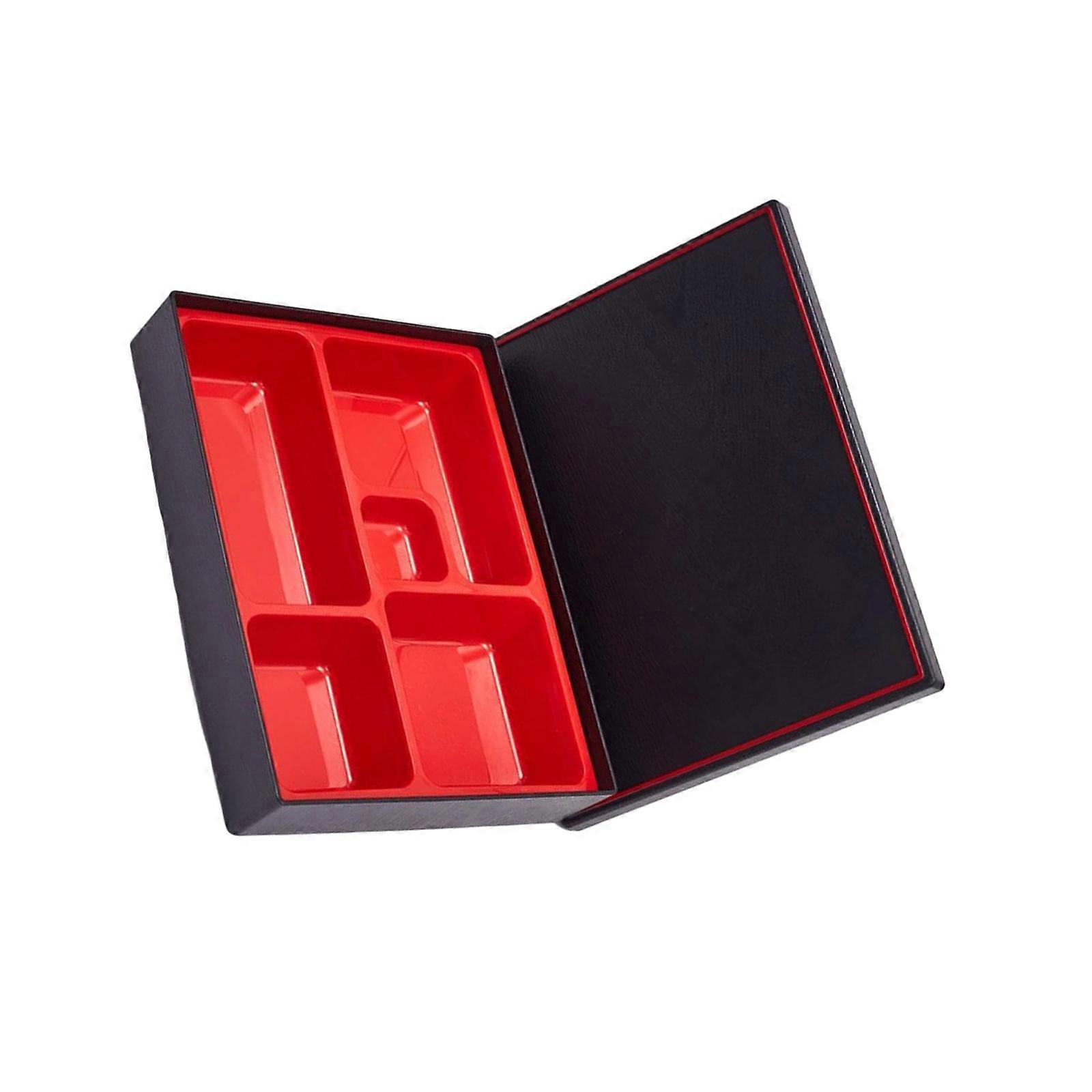 Thermal Insulation Lunch Box 5/6 Section Divider Design Plastic Durable Construction Convenient Carry Handle  Black