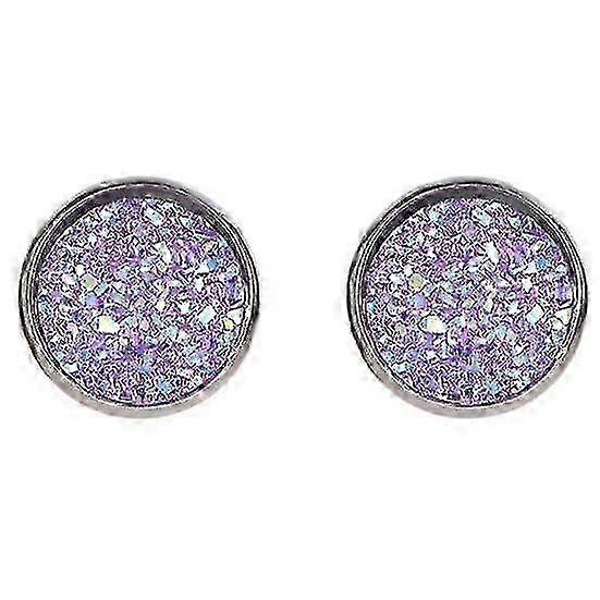 Fancy Trinket Ear Stud Decorative Colorful Stainless Round Shaped Crystal Stone Ear Stud z